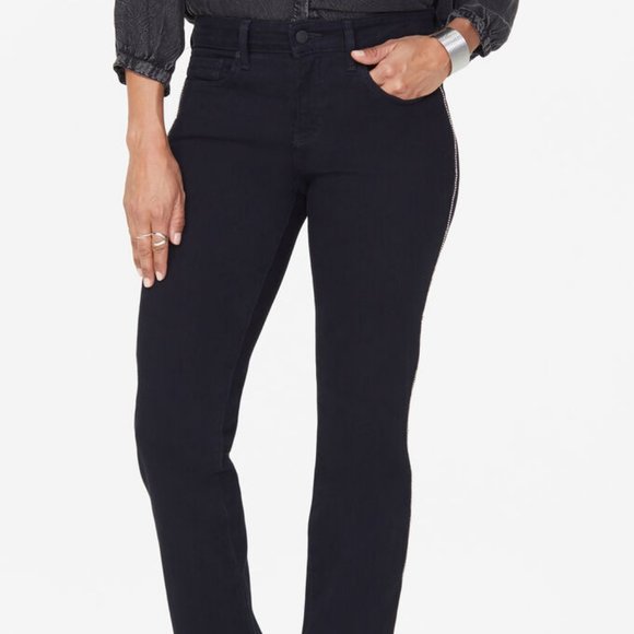 NWT NYDJ-Marilyn StraightBlack Jeans size 2